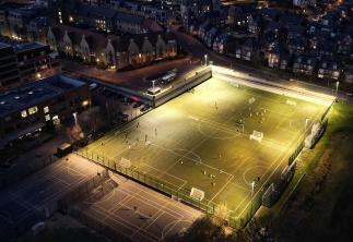 Football pitch in the dark