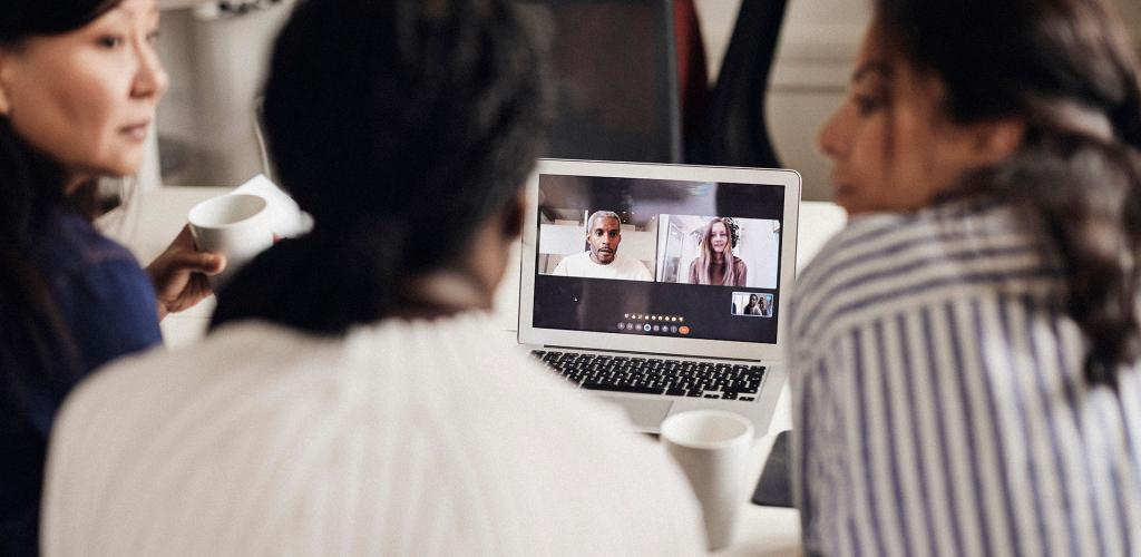 Team working together on laptop