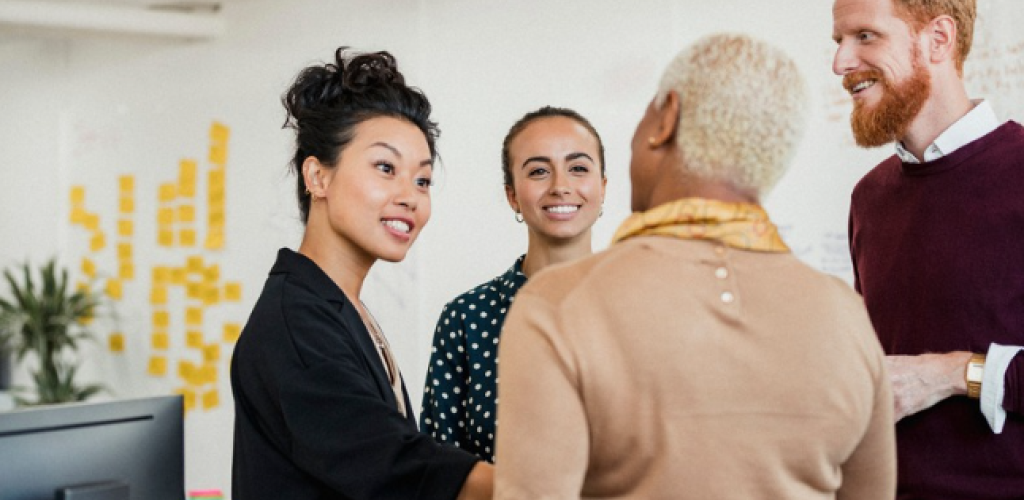 NESO workplace people in group communicating