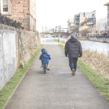 NESO father and son out in fresh air