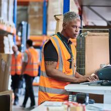 Person working in warehouse