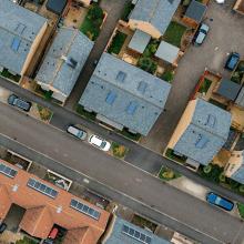 Arial view of residential street