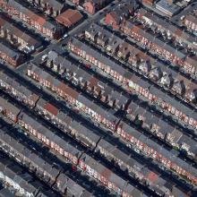 Rows of houses arial image