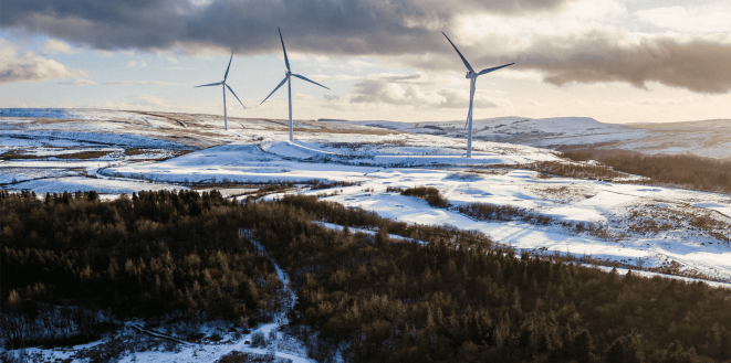 Wind Turbines in Snow