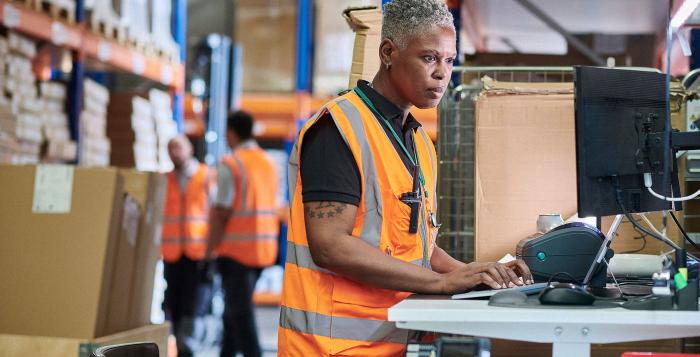 Person working in warehouse