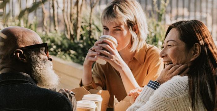 Friends having coffee