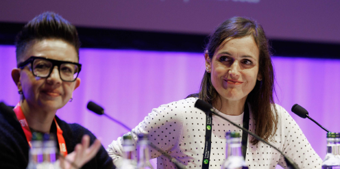 Claudia speaking on a panel at the Energy Innovation Summit