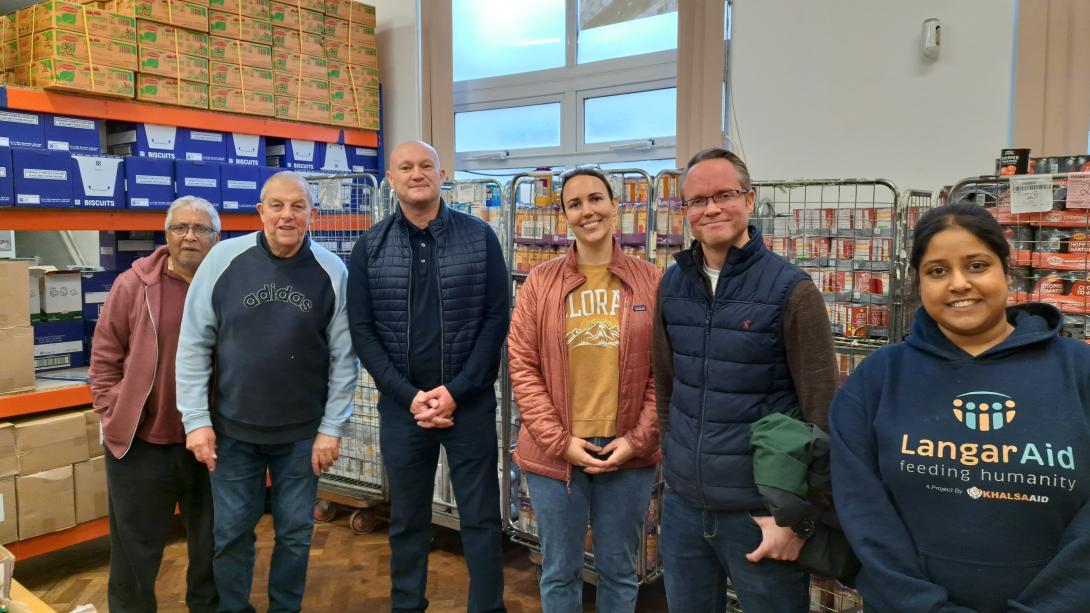 SEP team working with Langar Aid Coventry, preparing and delivering food packages
